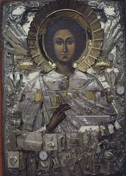 Miracle working icon of St. Panteleimon (18th-century) from the Holy Skete of Koutloumousi, Mount Athos