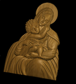 Fecioara Maria icoană ortodoxă 3D şpalt 1.png