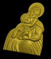 Fecioara Maria icoană ortodoxă 3D şpalt 3.png