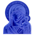 Icoană 3D Madona Ortodoxă,din opal saphir.transparent.png